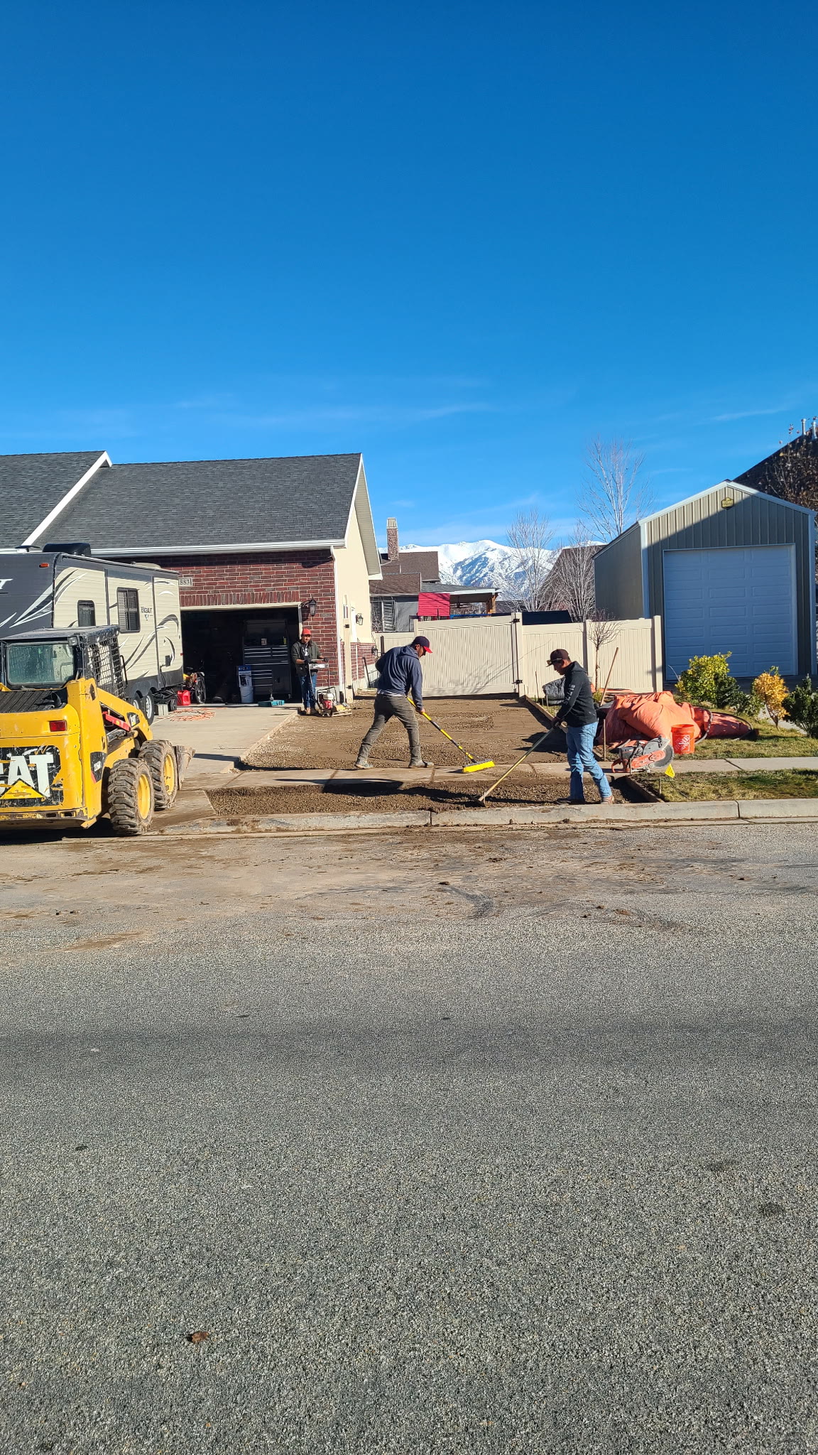 Driveway preparation before the concrete pour