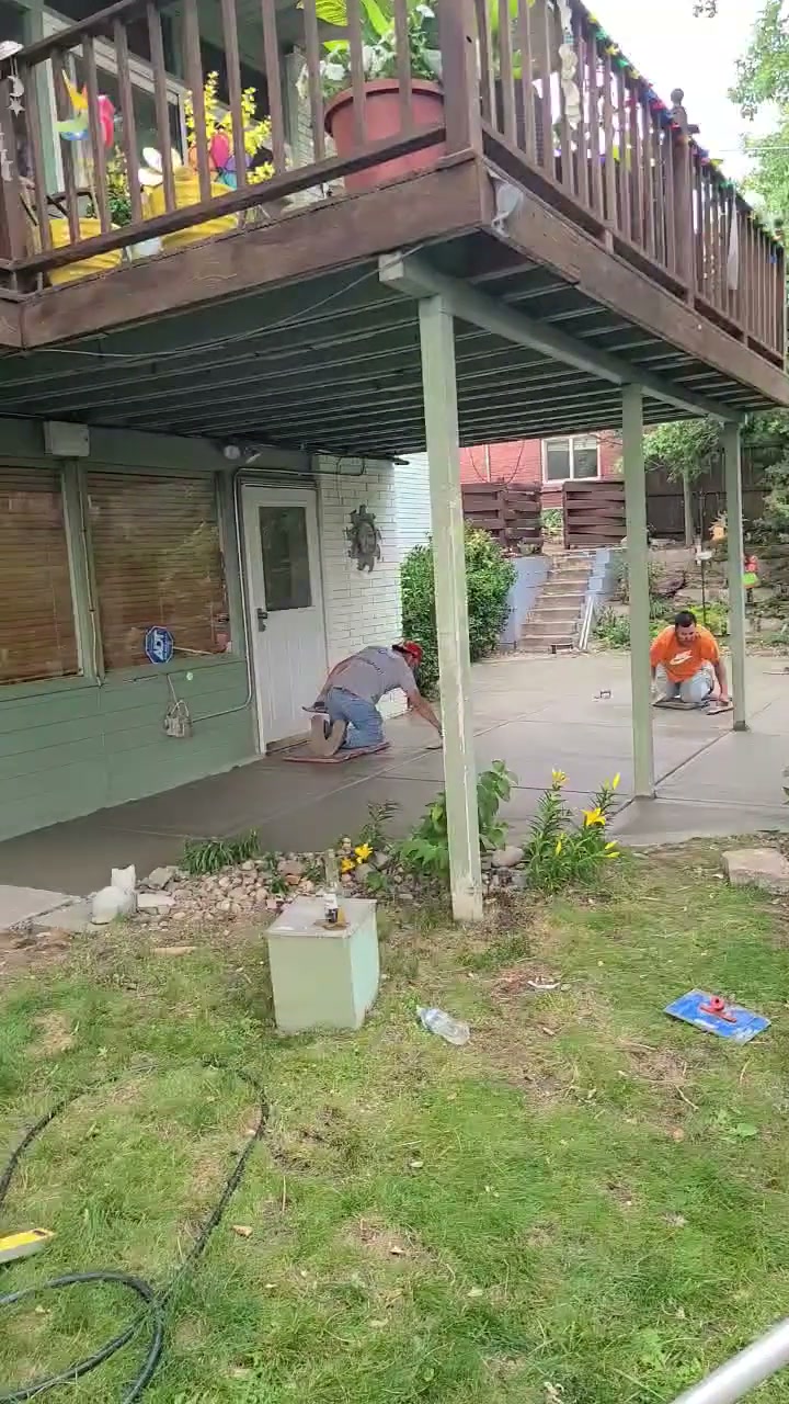 Patio finishing in progress